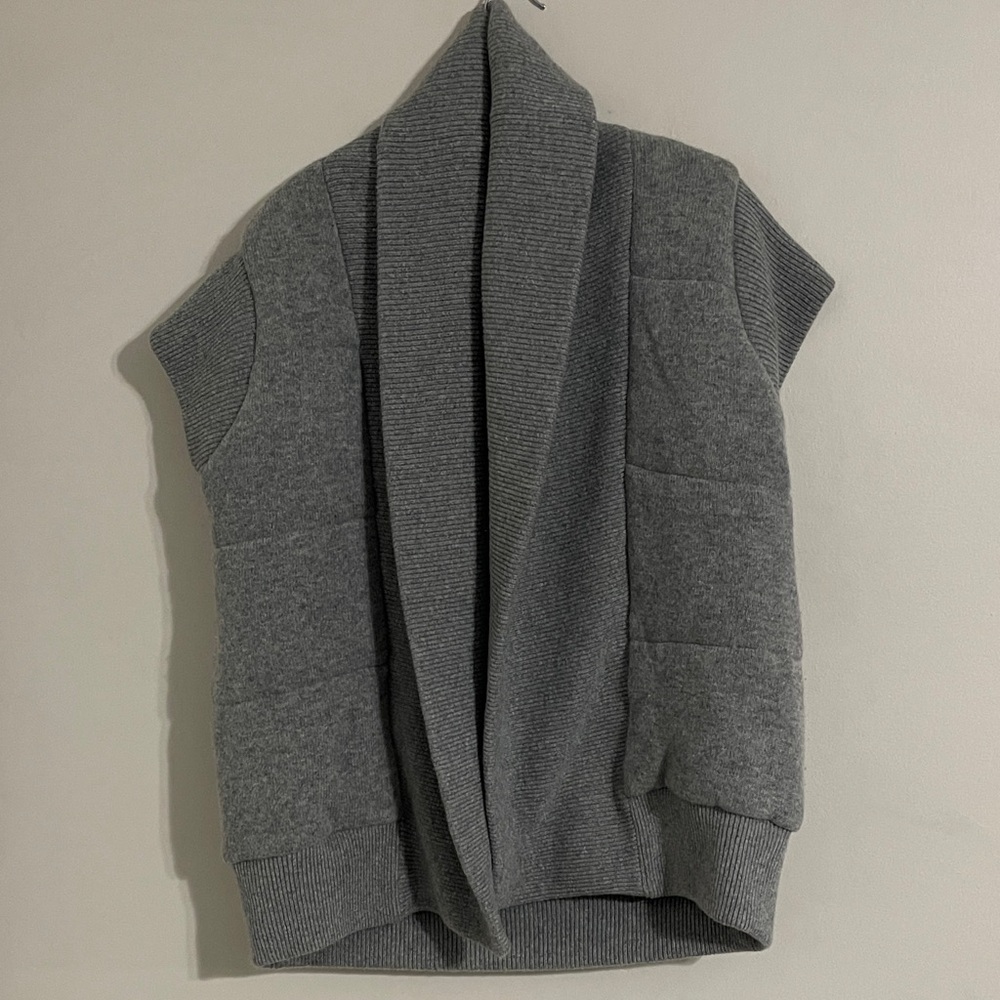 DONNA KARAN CASUAL LUXE CASHWOOL VEST GREYMELON Large